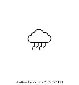 Simple outline cloud silhouette vector on white background 