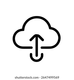 Simple Outline Cloud Upload Arrow Interface Shape Icon Graphic Element - Powered by Shutterstock - Get 15% off with code: PIKWIZARD15
