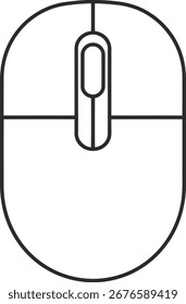 Simple Outline Computer Mouse Line Art Icon Design Isolated