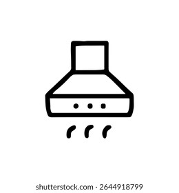 Simples Contorno Fogão Capuz Cozinha Appliance Linha Arte Ilustração