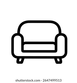 Simples esboço sofá poltrona sala de estar mobília ícone ilustração