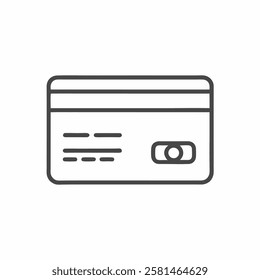 Simple outline of a credit card illustrating modern finance tools and payment methods used worldwide for digital transactions