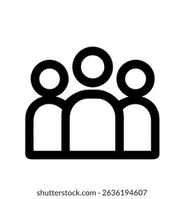 Esquema simple Personas de grupo de multitudes Icono de símbolo de trabajo en equipo Elemento gráfico