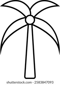 simple outline date palm tree icon illustration design