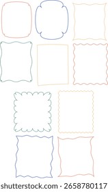 Simple Outline Decorative Frame Border Collection for Scrapbooking Elements