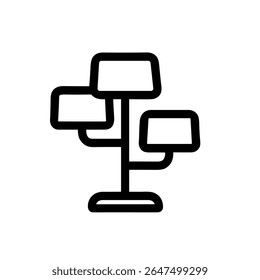 Simple Outline Decorative Tree Lamp Stand Interior Living Room Furniture Icon