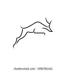 logotipo simple de salto de ciervo