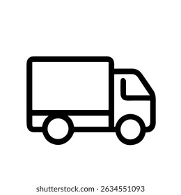 Simple Outline Delivery Truck Cargo Transportation Service Icon Symbol