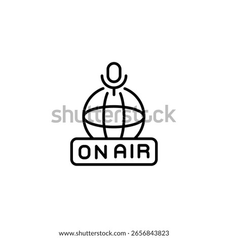 Simple Outline Design For Podcast Broadcasting And Radio Station Concept