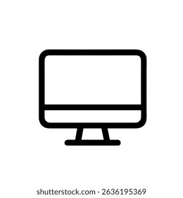 Simple Outline Desktop Computer Screen Display Monitor Line Icon