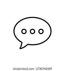 Simple Outline Dialogue Bubble with Three Dots Chat Icon Graphic