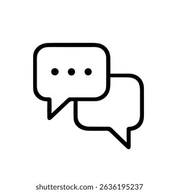 Simple Outline Dialogue Speech Bubbles Talking Communication Message Icon