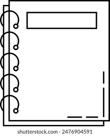 simple outline diary back to school icon