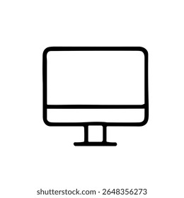 Simple Outline Digital Screen Monitor Minimalist Computer Hardware Icon