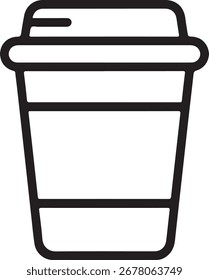 Esquema simple de una taza de café desechable con tapa perfecta para sus necesidades de bebida de la mañana