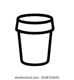 Simple Outline Disposable Cup Icon for Drink Beverage Food Service