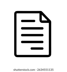 Hoja De Papel De Documento De Esquema Simple Con Símbolo De Icono De Información De Texto