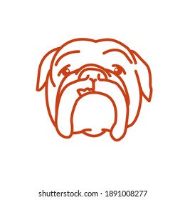 Simple outline Dog Face Icon vector for Digital and printed media