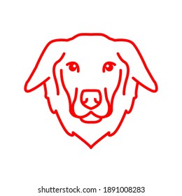 Simple outline Dog Face Icon vector for Digital and printed media