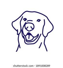 Simple outline Dog Face Icon vector for Digital and printed media