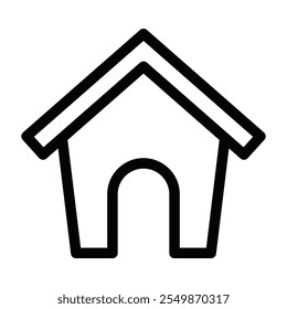 Simple outline doghouse vector icon. Editable stroke.