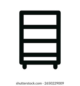 Esquema simple Cajón Interior Gabinete de almacenamiento Minimalista Line Art