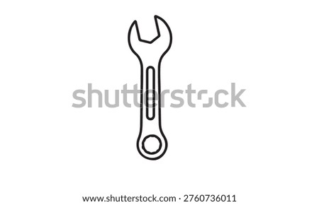 Simple outline drawing of a classic open-end wrench or spanner