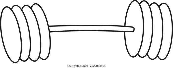 Dibujo de contorno simple de una mancuerna