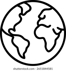 Um simples esboço do globo terrestre, representando a geografia mundial, viagens e conexões globais.
