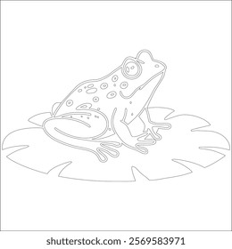 Simple outline drawing of a  frog, perfect for coloring, crafting, and educational use