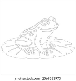 Simple outline drawing of a  frog, perfect for coloring, crafting, and educational use