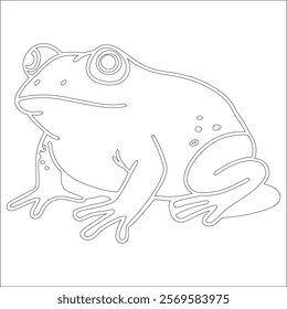 Simple outline drawing of a  frog, perfect for coloring, crafting, and educational use