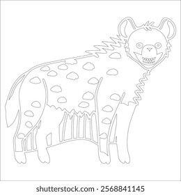 Simple outline drawing of a hyena, perfect for coloring, moose, and educational use