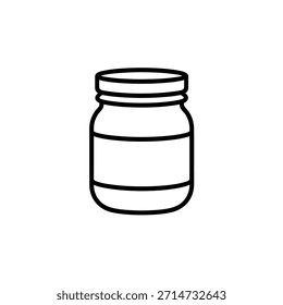 Simple outline drawing of a jar with a blank label