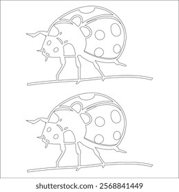 Simple outline drawing of a ladybug, perfect for coloring, moose, and educational use