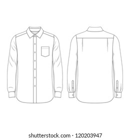 Simple outline drawing of a long sleeves shirt