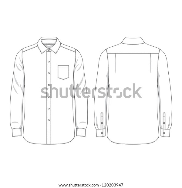 Simple Outline Drawing Long Sleeves Shirt Stock Vector (Royalty Free ...