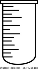 Desenho de esboço simples de um laboratório cilíndrico de medição também