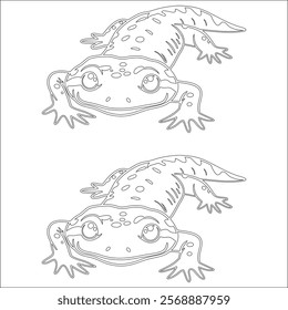 Simple outline drawing of newt, perfect for coloring, crafting, and educational use