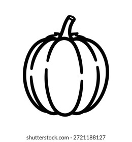 Simple outline drawing of a pumpkin squash gourd