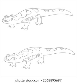 Simple outline drawing of salamander, perfect for coloring, crafting, and educational use