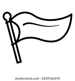 A simple outline drawing shows a flag on a pole waving in the breeze, perfect for simple infographics.