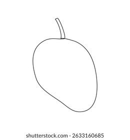 Einfache Umrisszeichnung einer ganzen Mangofrucht1