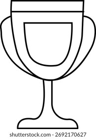 Dibujo de esquema simple de un trofeo de ganador o icono de la Copa de premio de campeonato