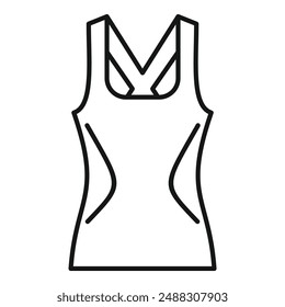 Simple outline drawing of a women's tank top, perfect for fashion icons