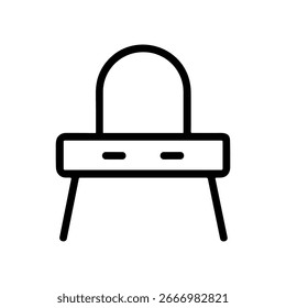Tocador de contorno simple con diseño de icono de muebles de espejo