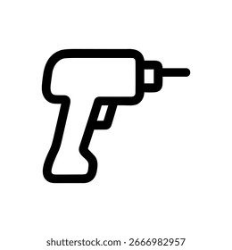 Simple Outline Drill Machine Tool Construction Equipment Icon