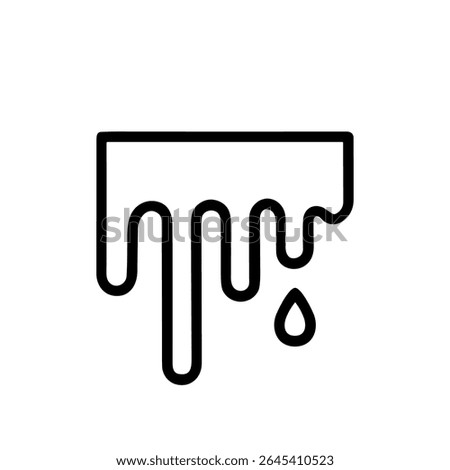 Simple Outline Dripping Liquid Water Flow Symbol Shape Icon Design