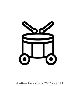 Simples Tambor Instrumento Musical Equipamento Linha Ícone Arte
