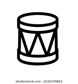 Simple Outline Drum Musical Instrument Percussion with Triangle Pattern Isolated Icon